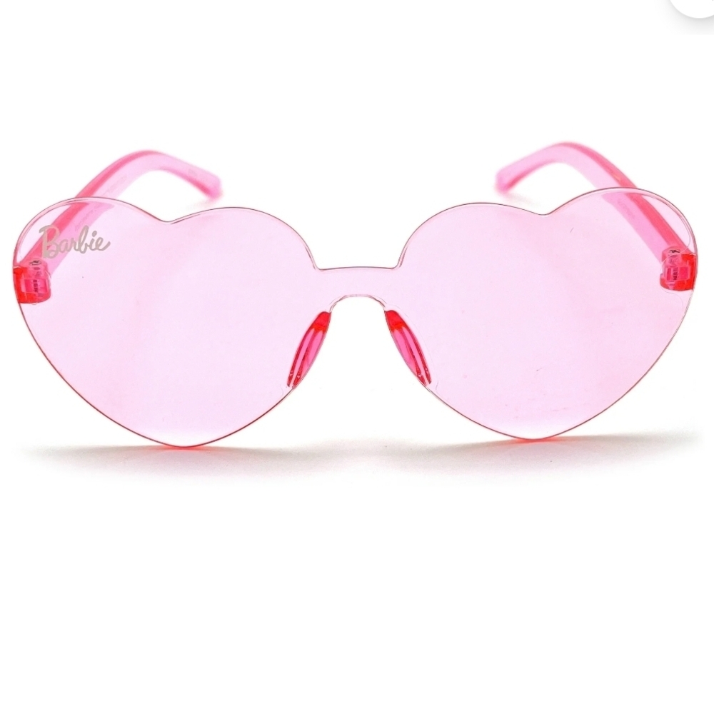 Barbie Girl's Pink Heart Shaped Fashion Sunglasses w/ Matching Headband and Bow - Picture 2 of 8